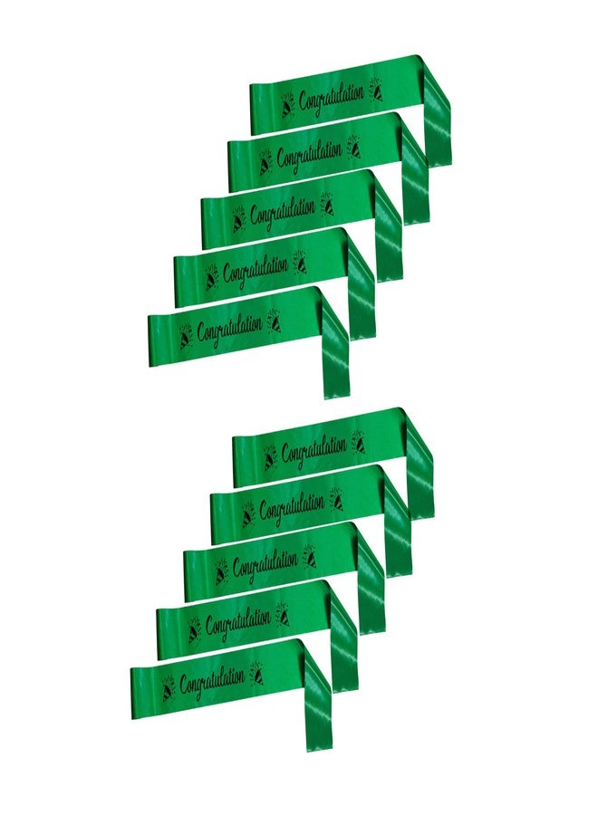 Hubops Congratulation Sash for Work Party, Events, Party Supplies, Gifts, Favors, & Decorations sash pack of 10 Green - Image 1